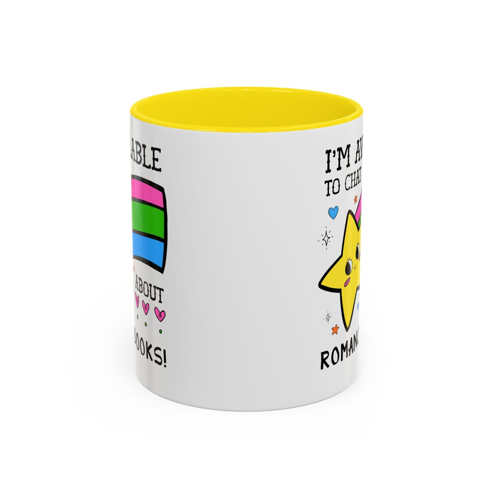 I'm Available to Chat About Romance Books Coffee Mug