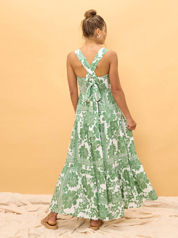 Green Floral Bohemian - Dress