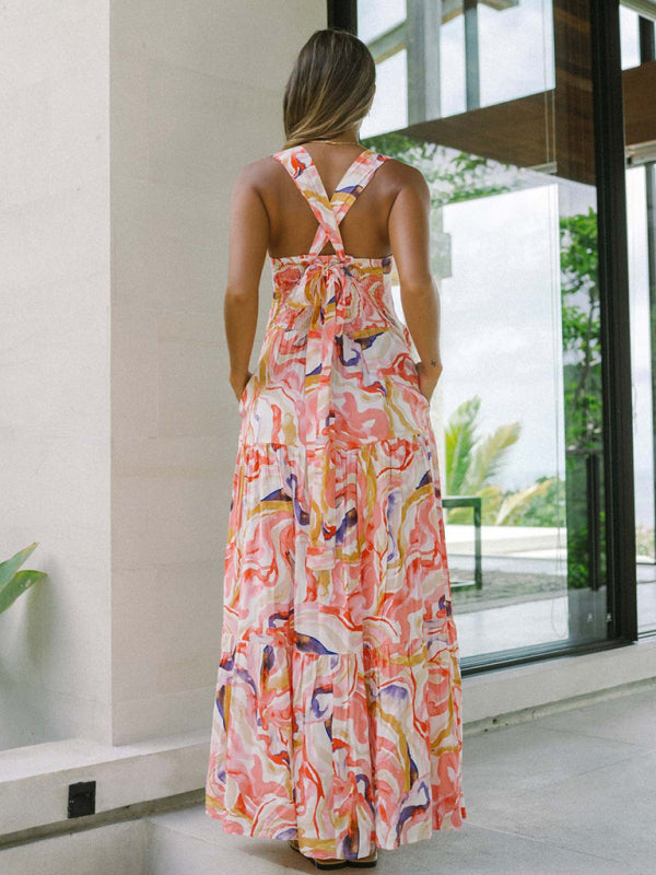 Orange Floral Bohemian - Dress