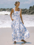 White And Blue Bohemian - Dress