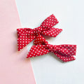 Red Flocked Dot Madison Pigtail Set