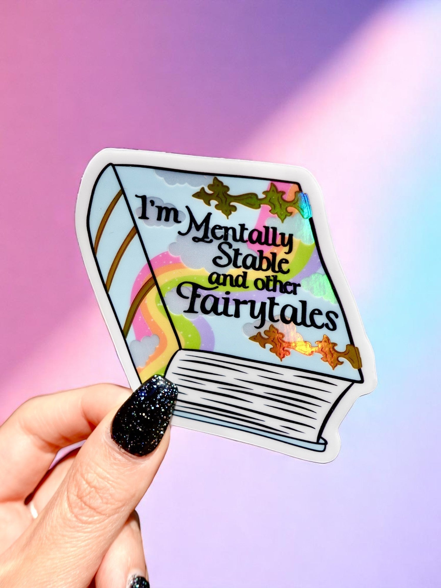 Funny Mental Health Sticker Pack –  Holographic Waterproof Vinyl Decals – Discounted Bundle of Anxiety, Therapy & Trauma Humor