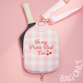 In My Pickleball Era Message Neoprene Cherry Checker Pattern Pickleball Paddle Case Bag