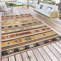 Indoor & Outdoor Rug Ethnic Cream Red Yellow