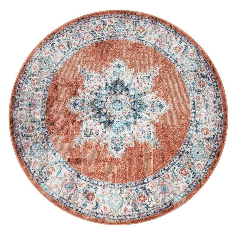 Indoor & Outdoor Rug For Patio, Oriental Pattern In Red