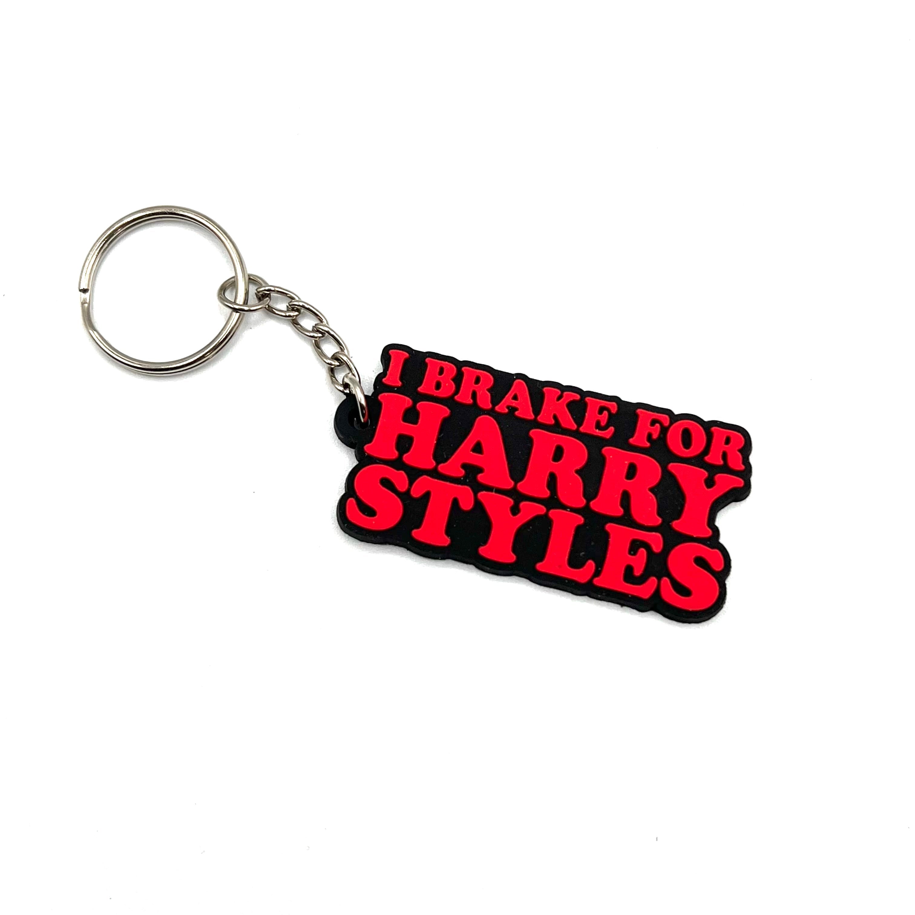 I Brake For Harry Rubber Keychain