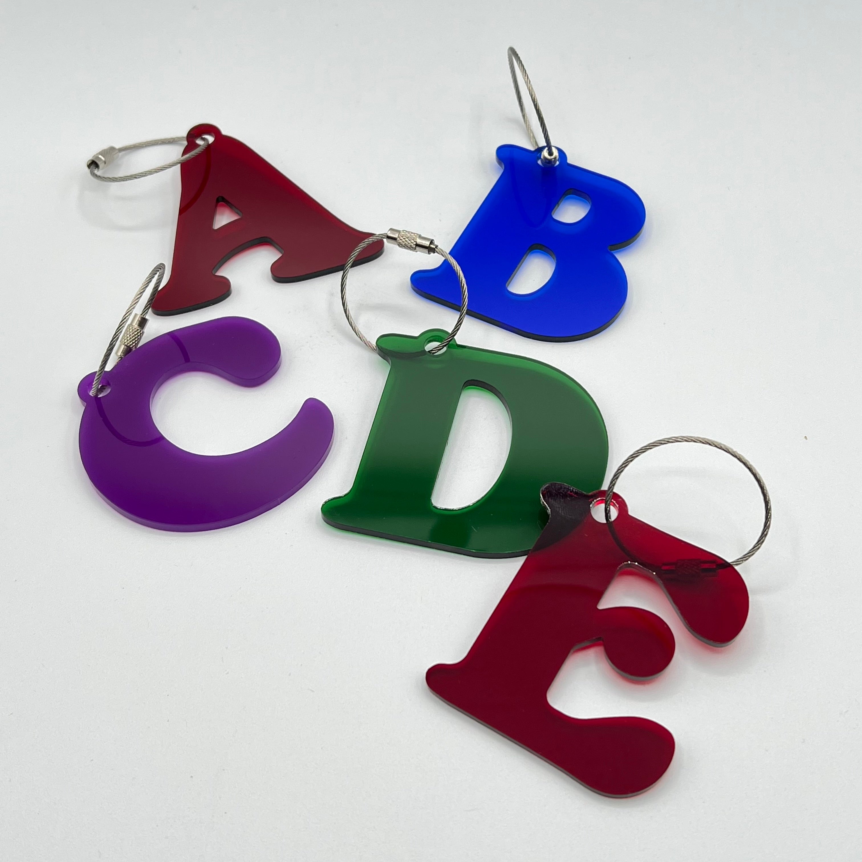 Letter Keychain - Assorted Colors (Clearance)