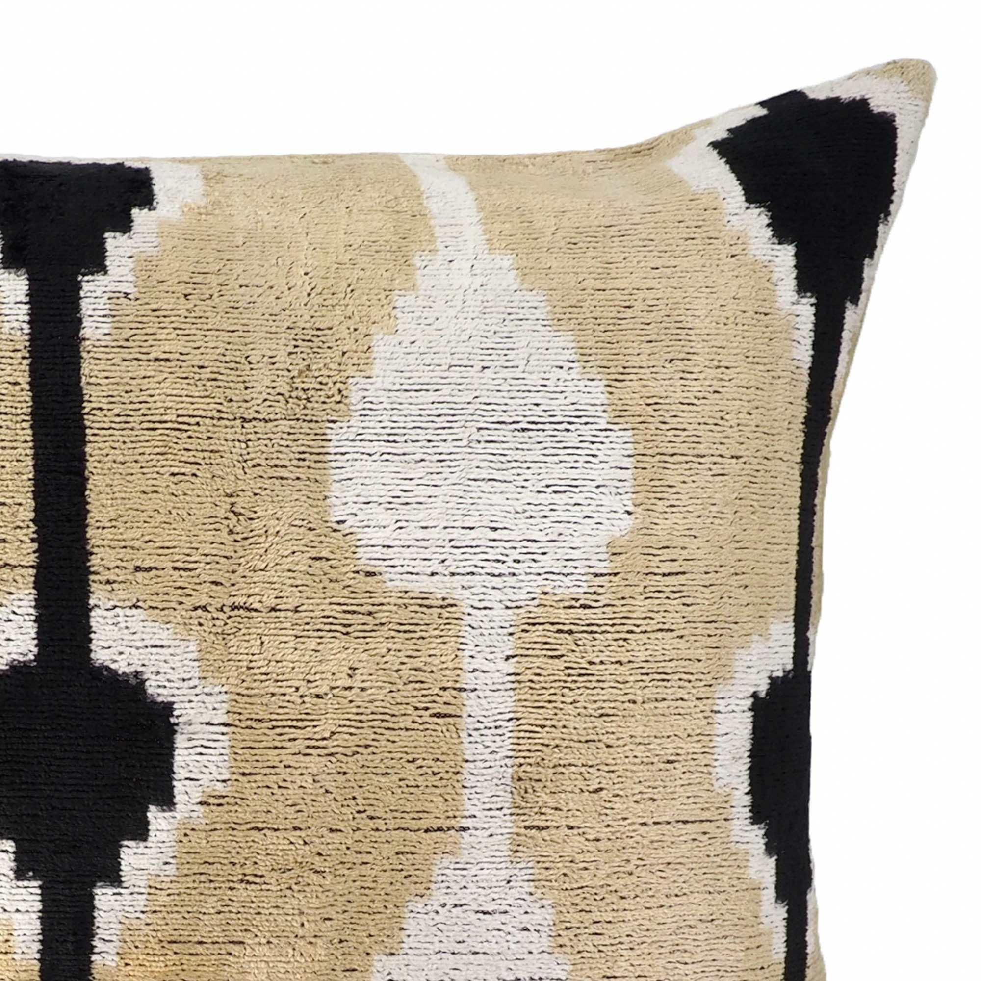 Kisses Silk Velvet Ikat Throw Pillow, 16" X 24"