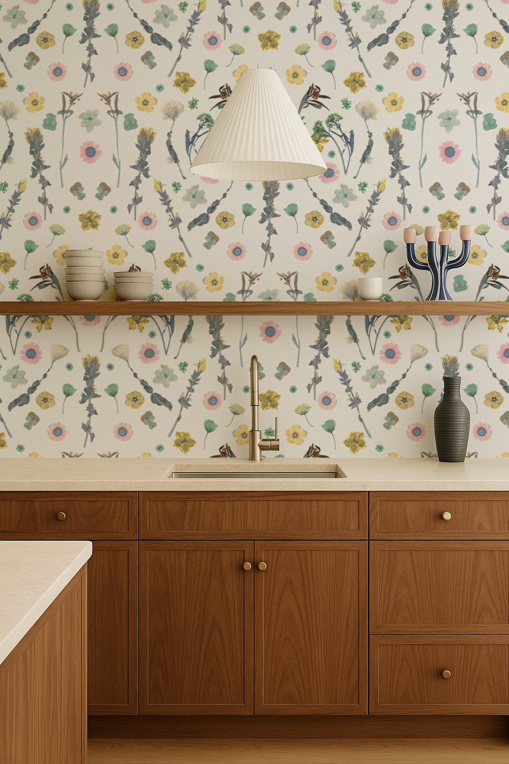 Pressed Fresh Version 02 Wallpaper, pink and yellow