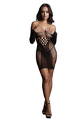 Le Désir Long Sleeved Mini Dress With Sheer Net Seductive