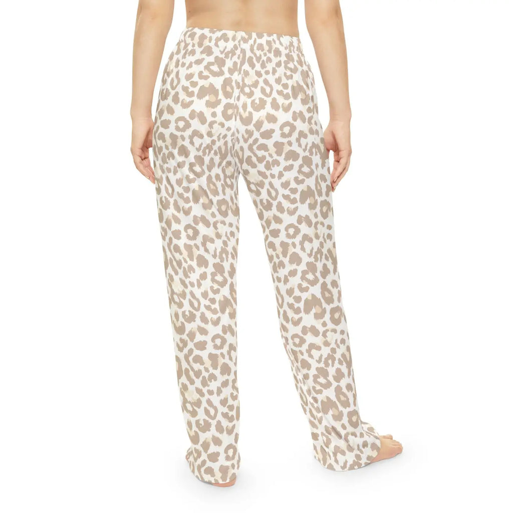 Beige Leopard Print Pajama Pants - Cozy Lounge Sleepwear - DipaliZ