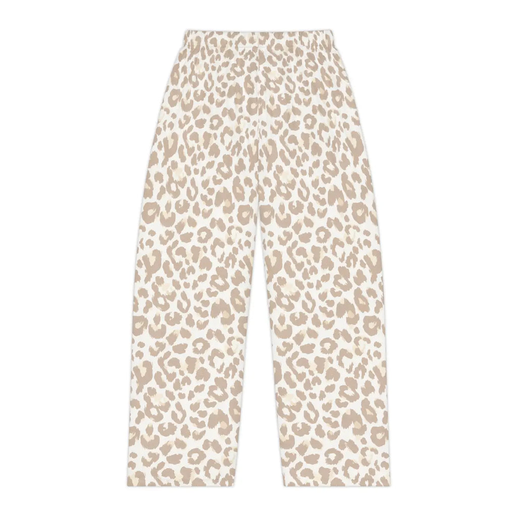 Beige Leopard Print Pajama Pants - Cozy Lounge Sleepwear - DipaliZ