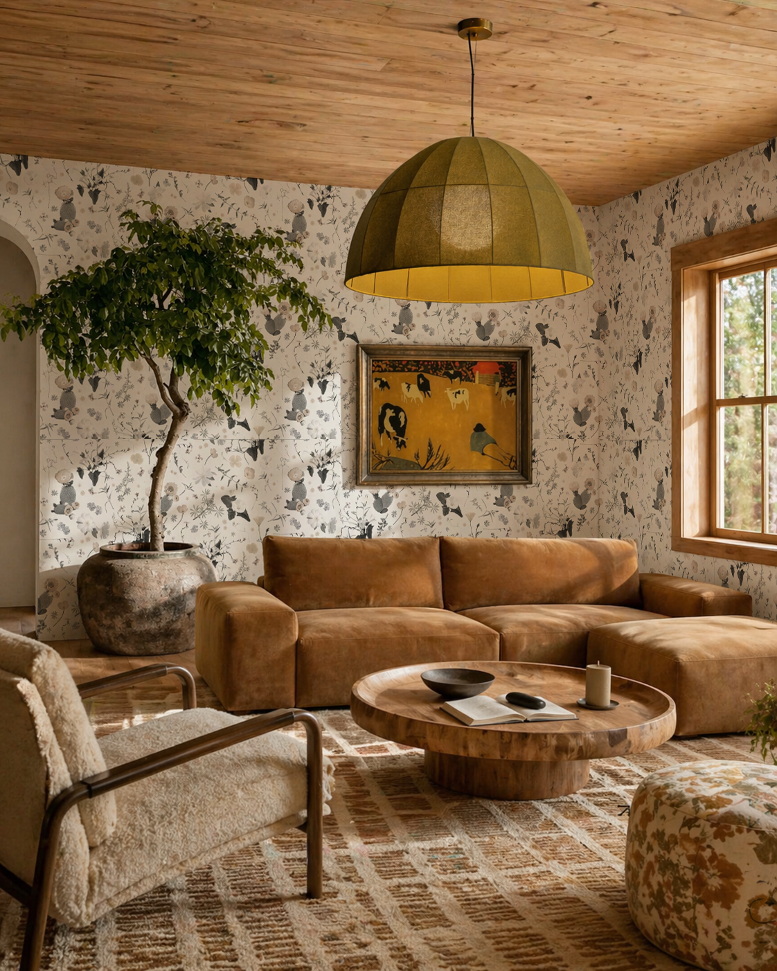 California Native Wallpaper, white and muted color