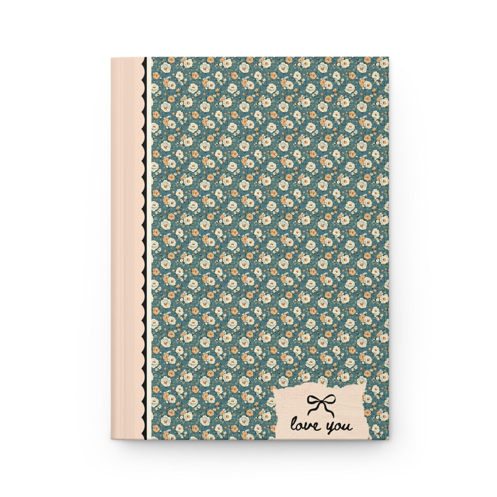Love You Lined Journal: Peach and Green