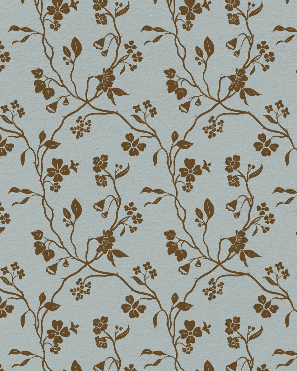 Lunaria Vine Wallpaper in Blue Thistle