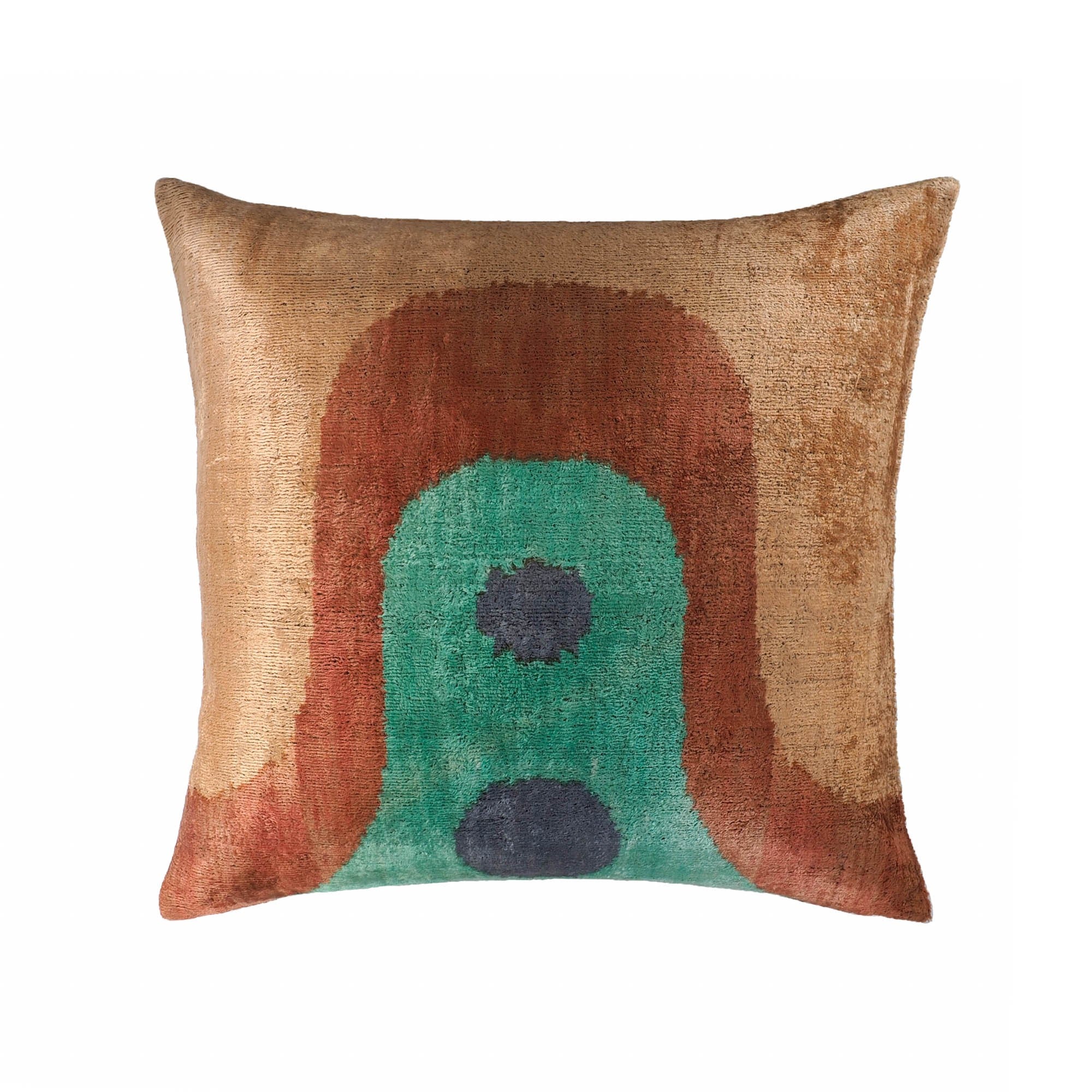 Madonna Silk Velvet Ikat Throw Pillow Cover, 20 X 20