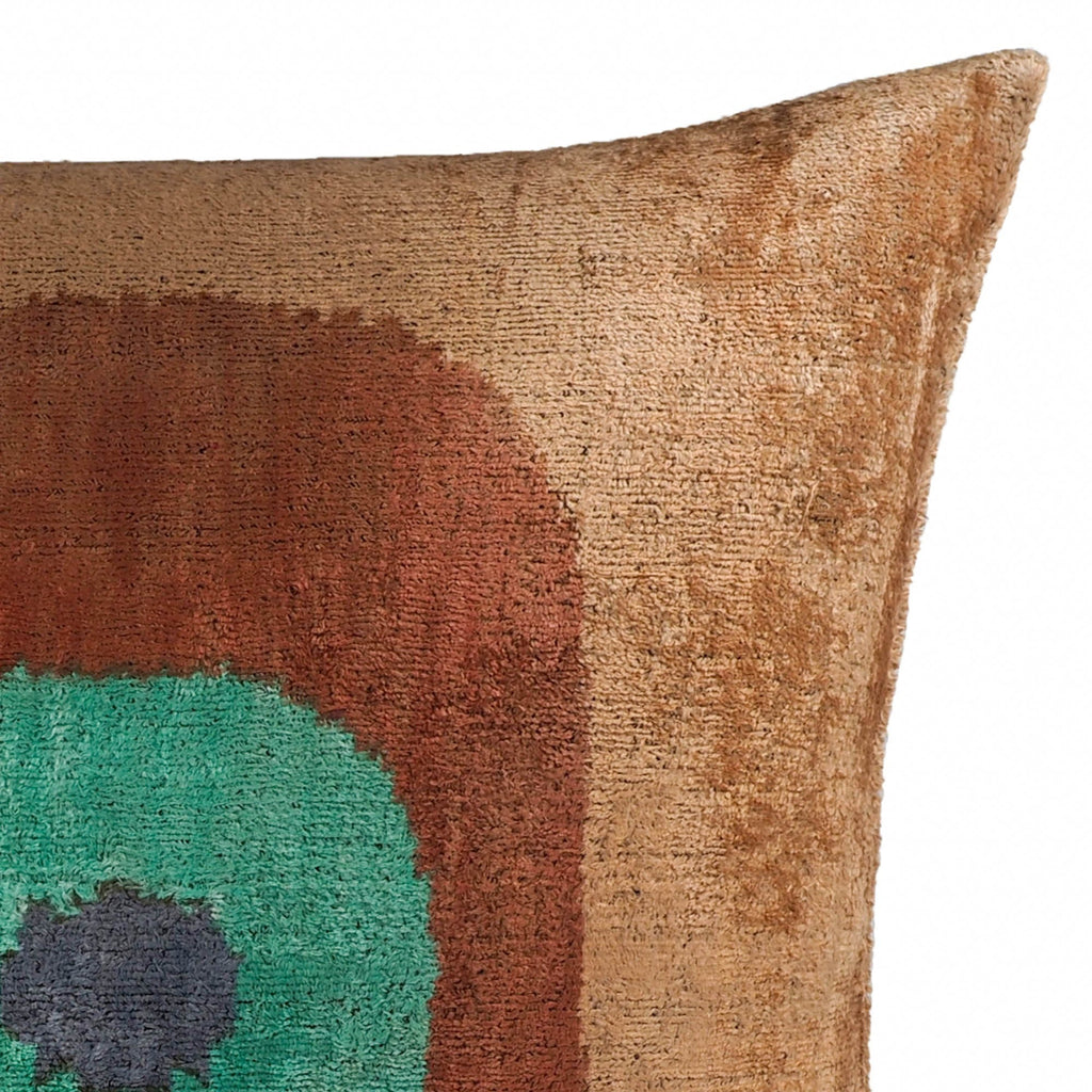 Madonna Silk Velvet Ikat Throw Pillow Cover, 20 X 20