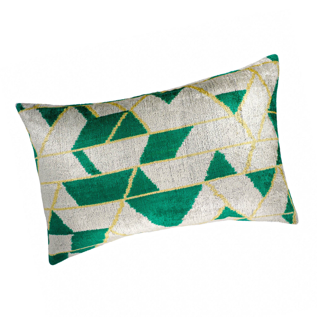 Mapple Silk Velvet Ikat Throw Pillow Cover 16 X 24