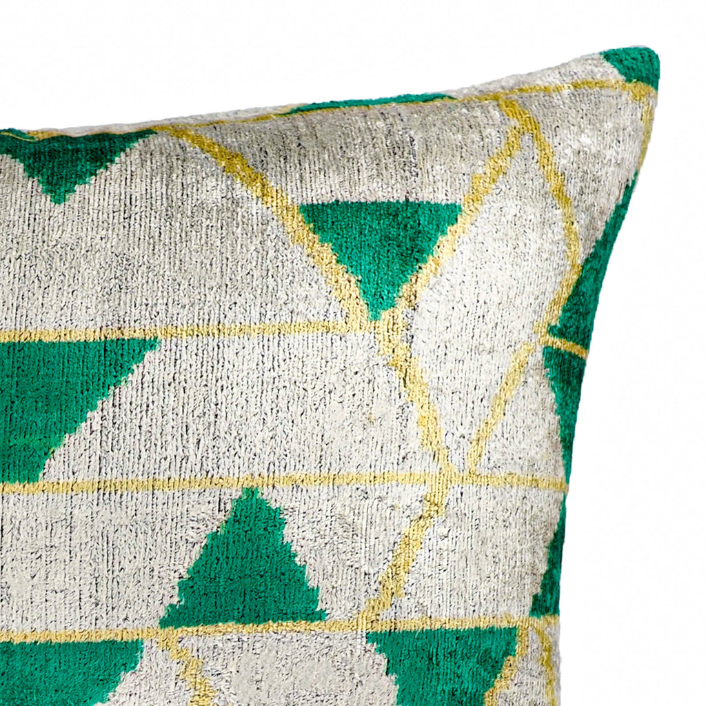 Mapple Silk Velvet Ikat Throw Pillow Cover 16 X 24