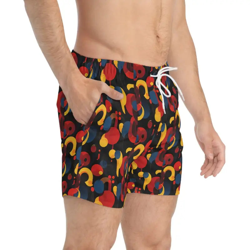 Ocean State Styles Mens Retro Patterned Swim Trunks