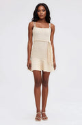 Metallic Knit Mini Dress – Off White