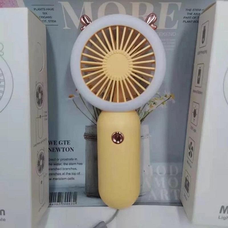 Mini Portable Fan USB Rechargeable Night Light