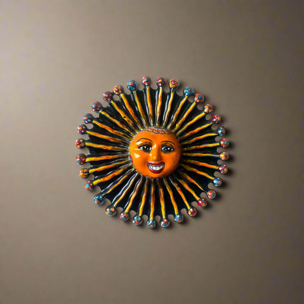 Mini Talavera Sun Wall Art | Handcrafted Mexican Decor