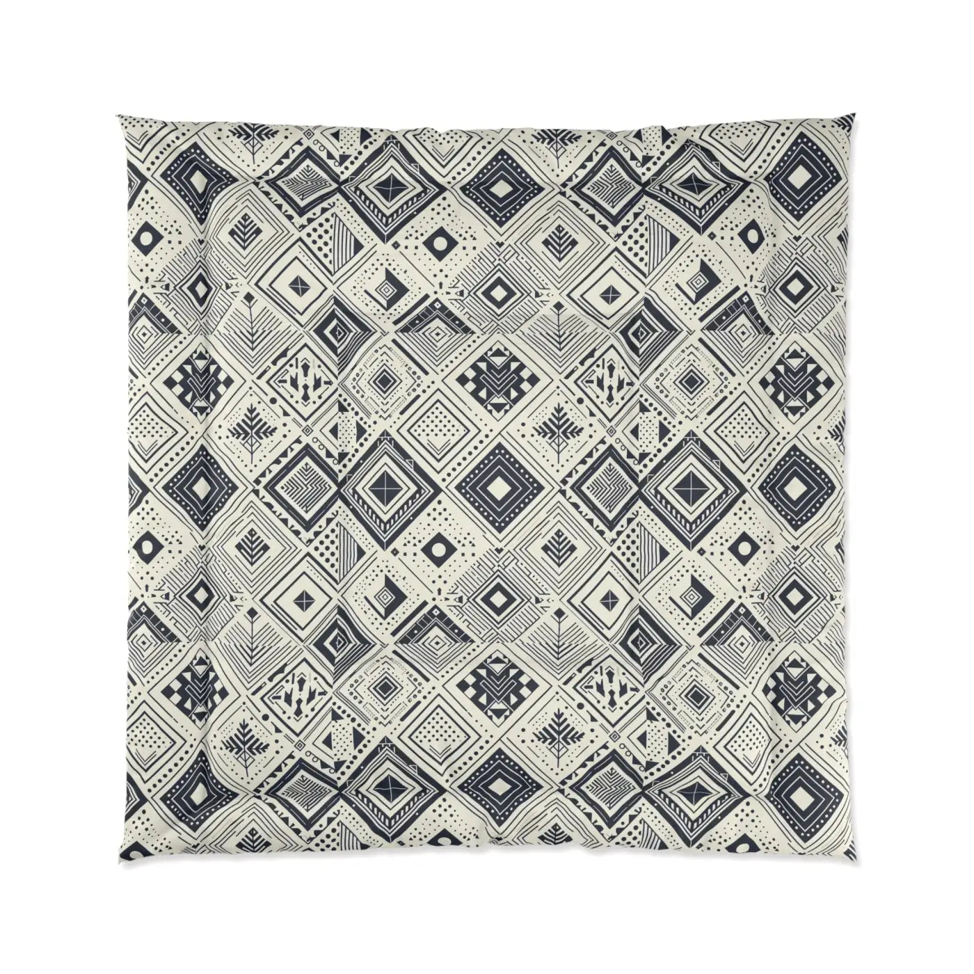 Fashionable Monochrome Geometric Comforter - One-Sided Print - DipaliZ