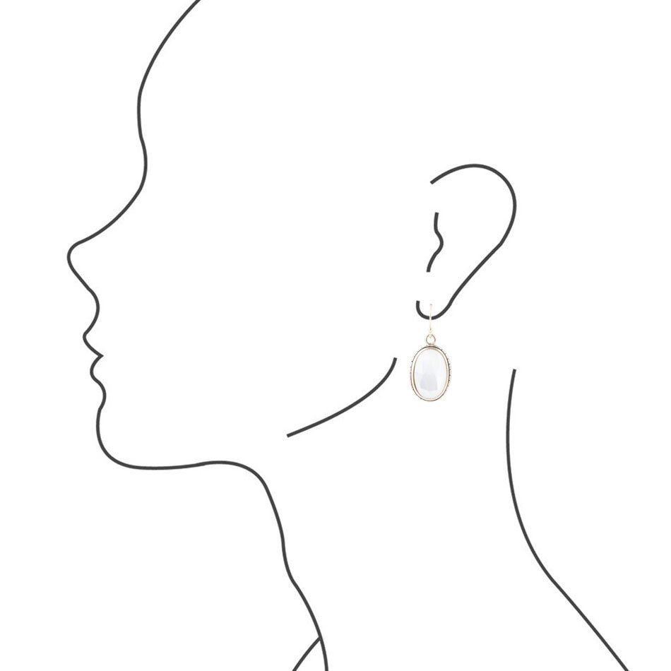 Mother of Pearl Faceted Oval Earring