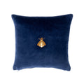 Navy Bee Silk Velvet Throw Pillow Cover 12" X 12"