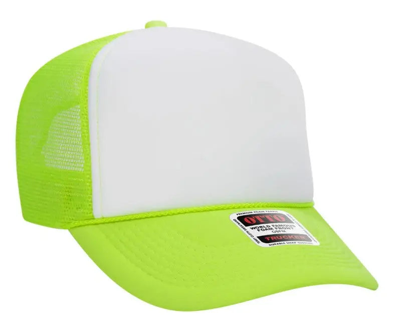 Neon Pink Good Vibes Only Adult Otto Foam Trucker Hat