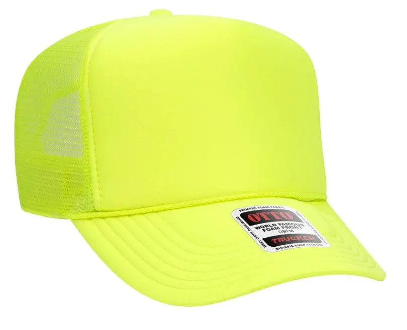 Neon Pink Good Vibes Only Adult Otto Foam Trucker Hat