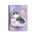 Nineties Aesthetic Space Cat Journal with Mystical Rainbow and Stars