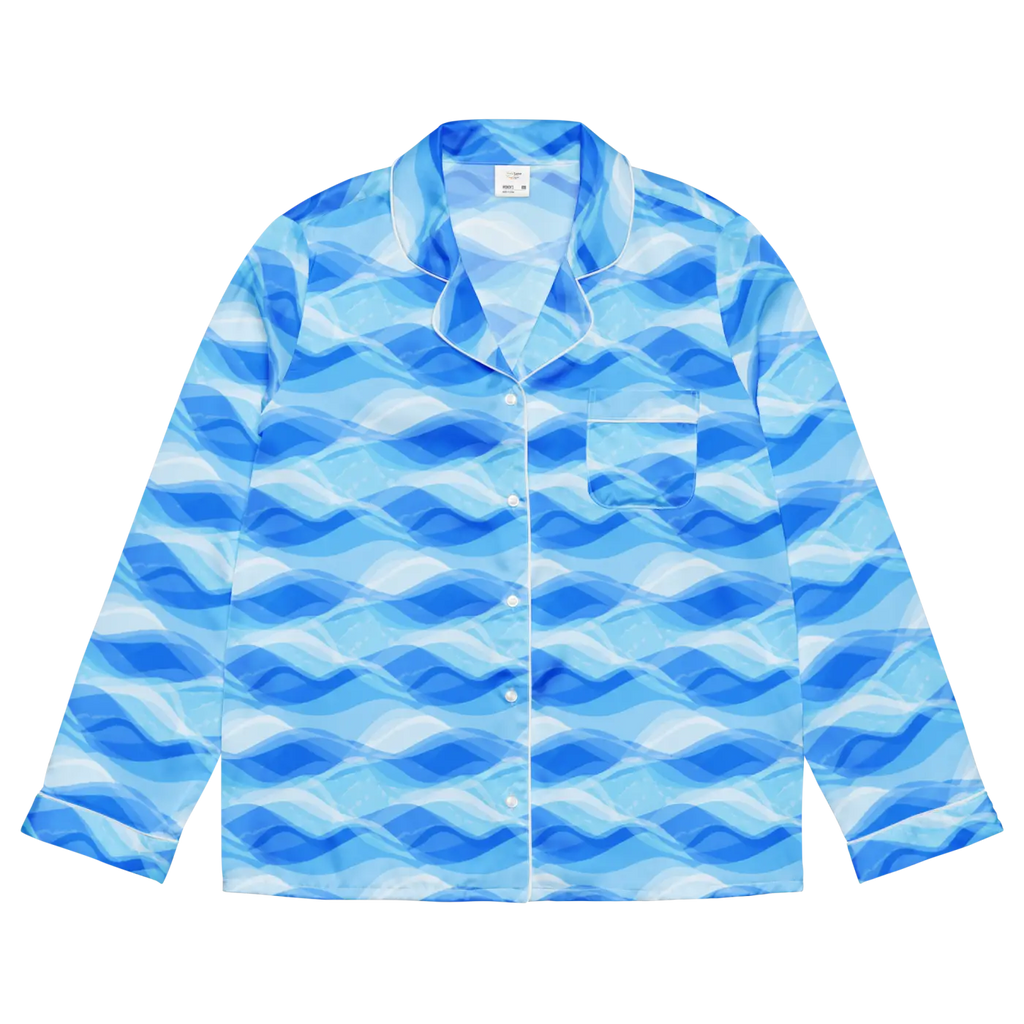 Ocean Waves Long Sleeve Pajama - Silky Comfort - DipaliZ