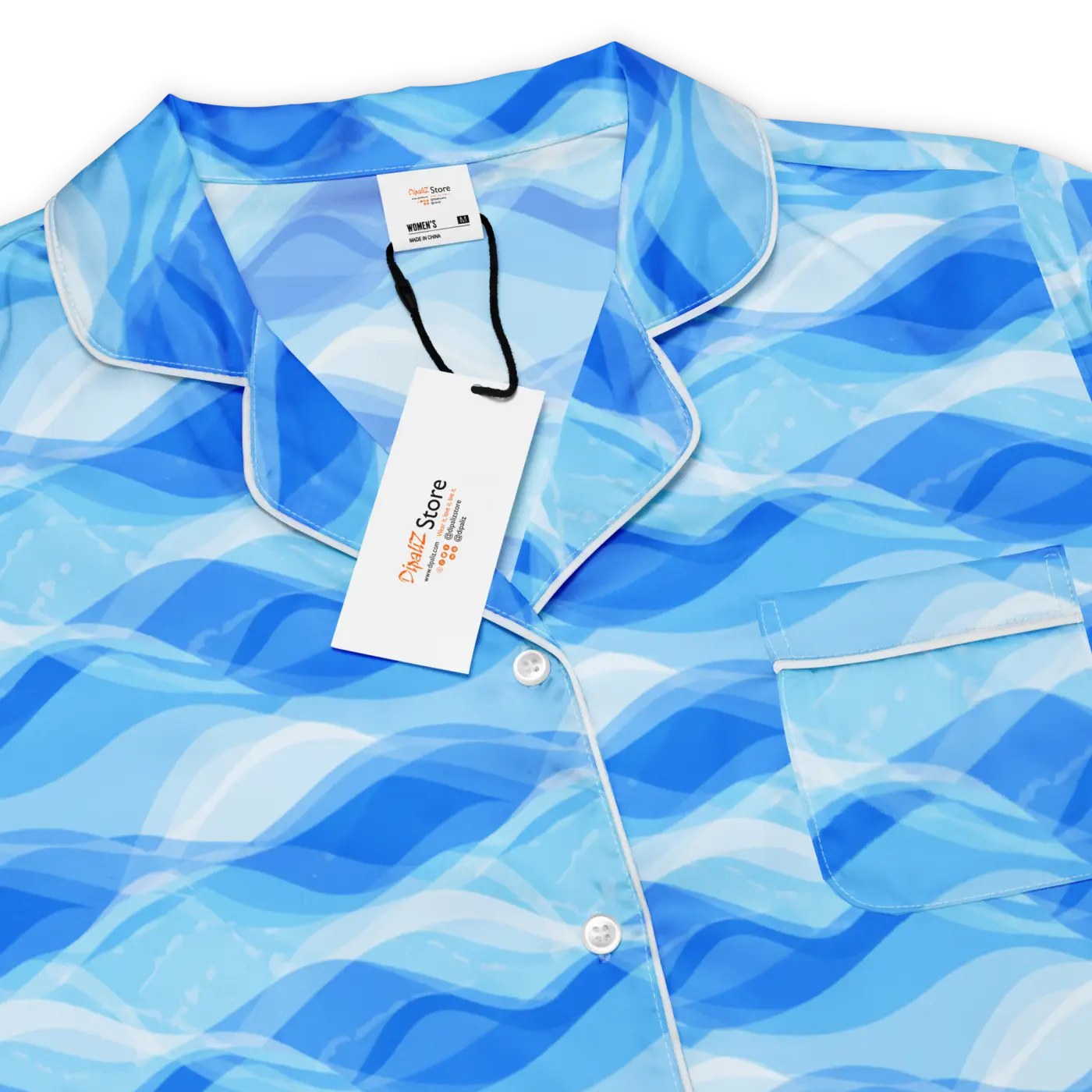 Ocean Waves Long Sleeve Pajama - Silky Comfort - DipaliZ