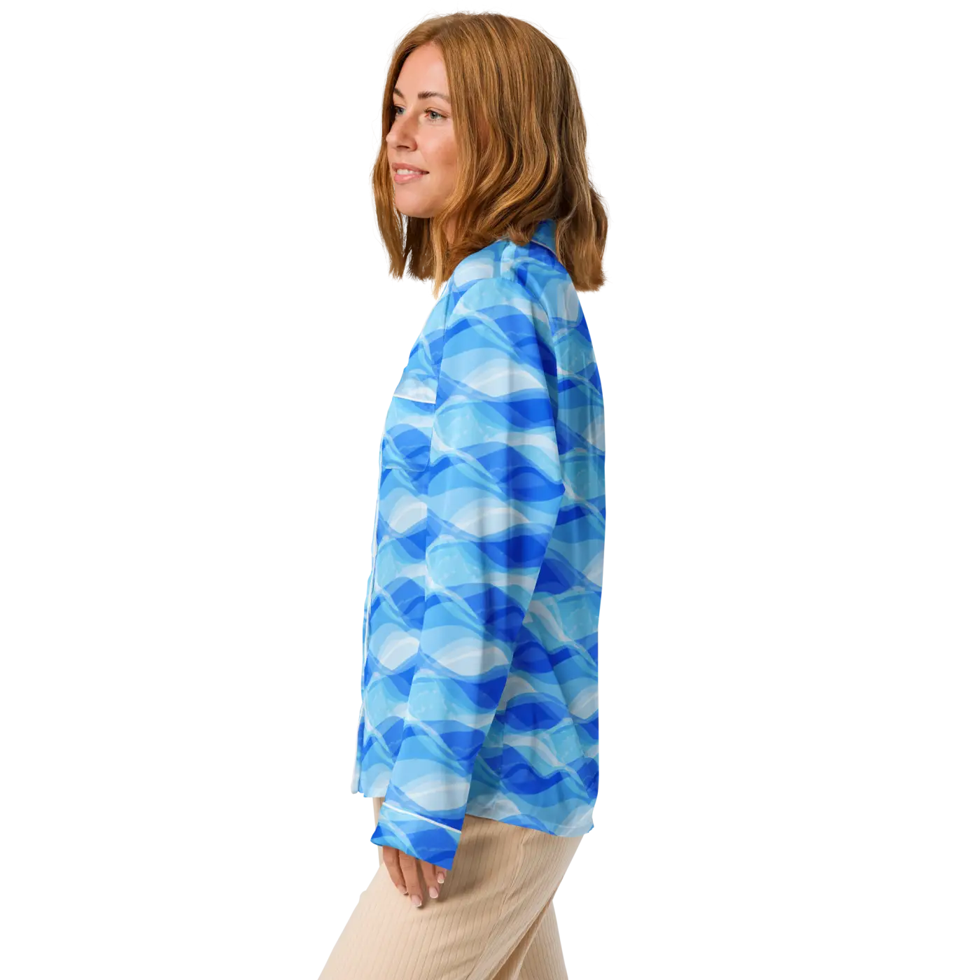 Ocean Waves Long Sleeve Pajama - Silky Comfort - DipaliZ
