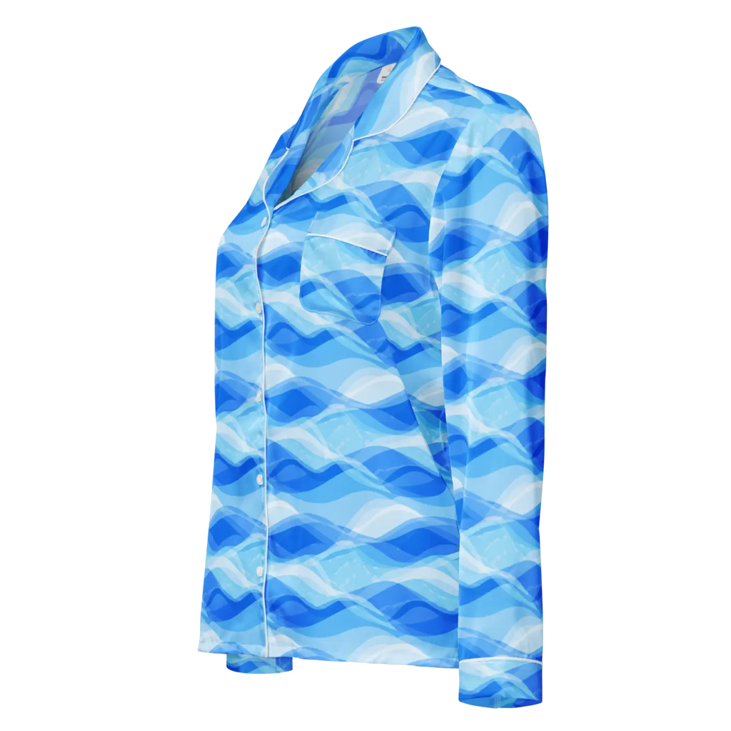 Ocean Waves Long Sleeve Pajama - Silky Comfort - DipaliZ