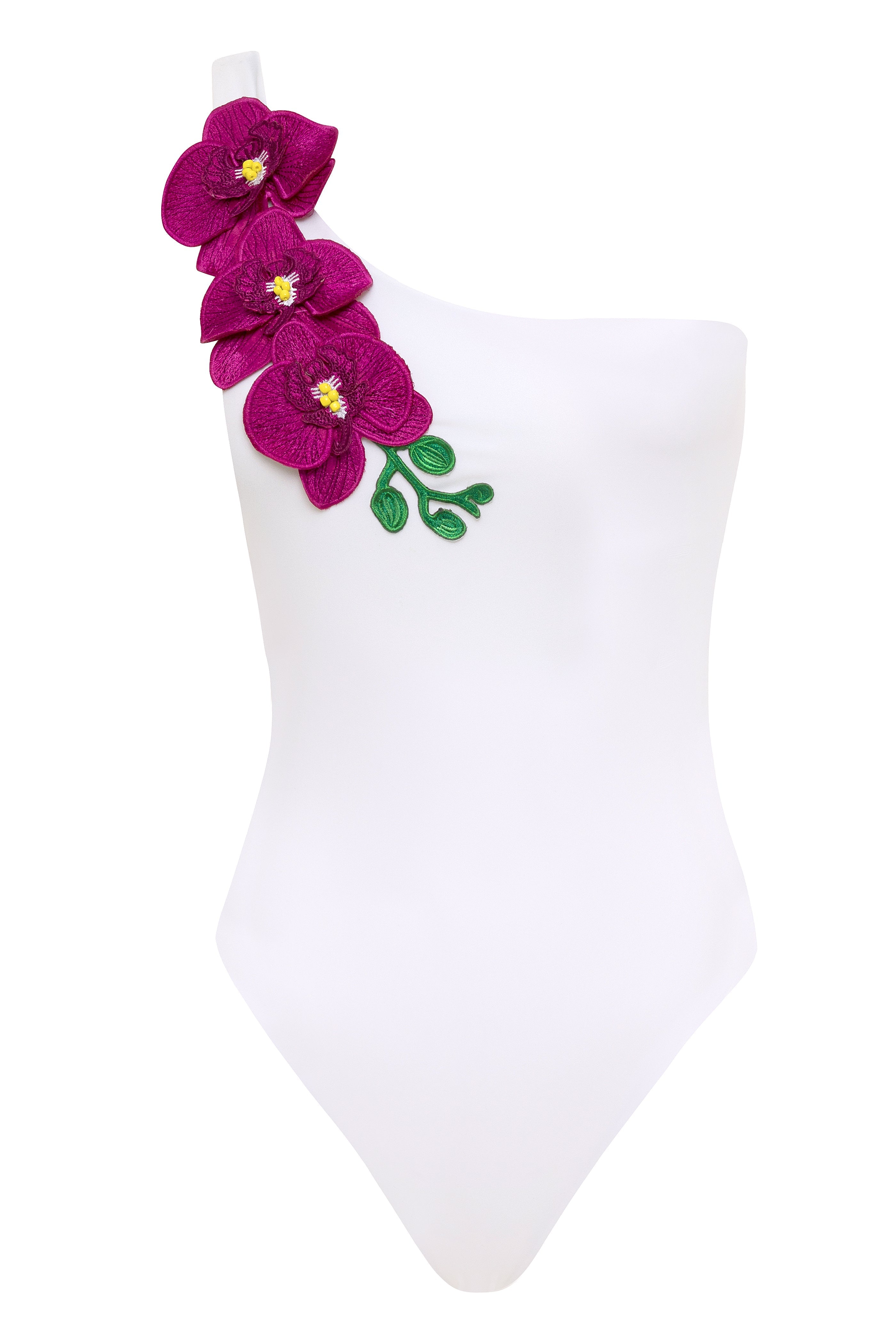 Fuchsia Paradise Shoulder Style Swimsuit
