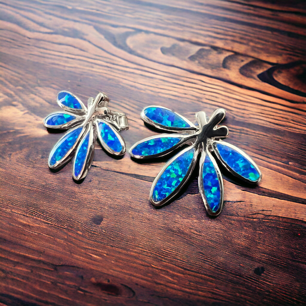 Opalite & Sterling Silver Post Earrings