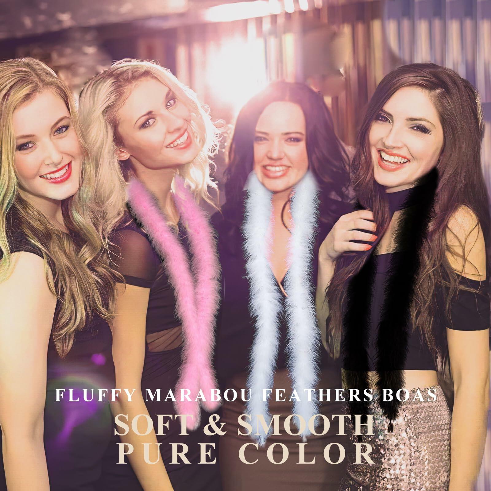 Fluffy Feather Boas with Body Face Glitter Gel Pink Party Favors Decor