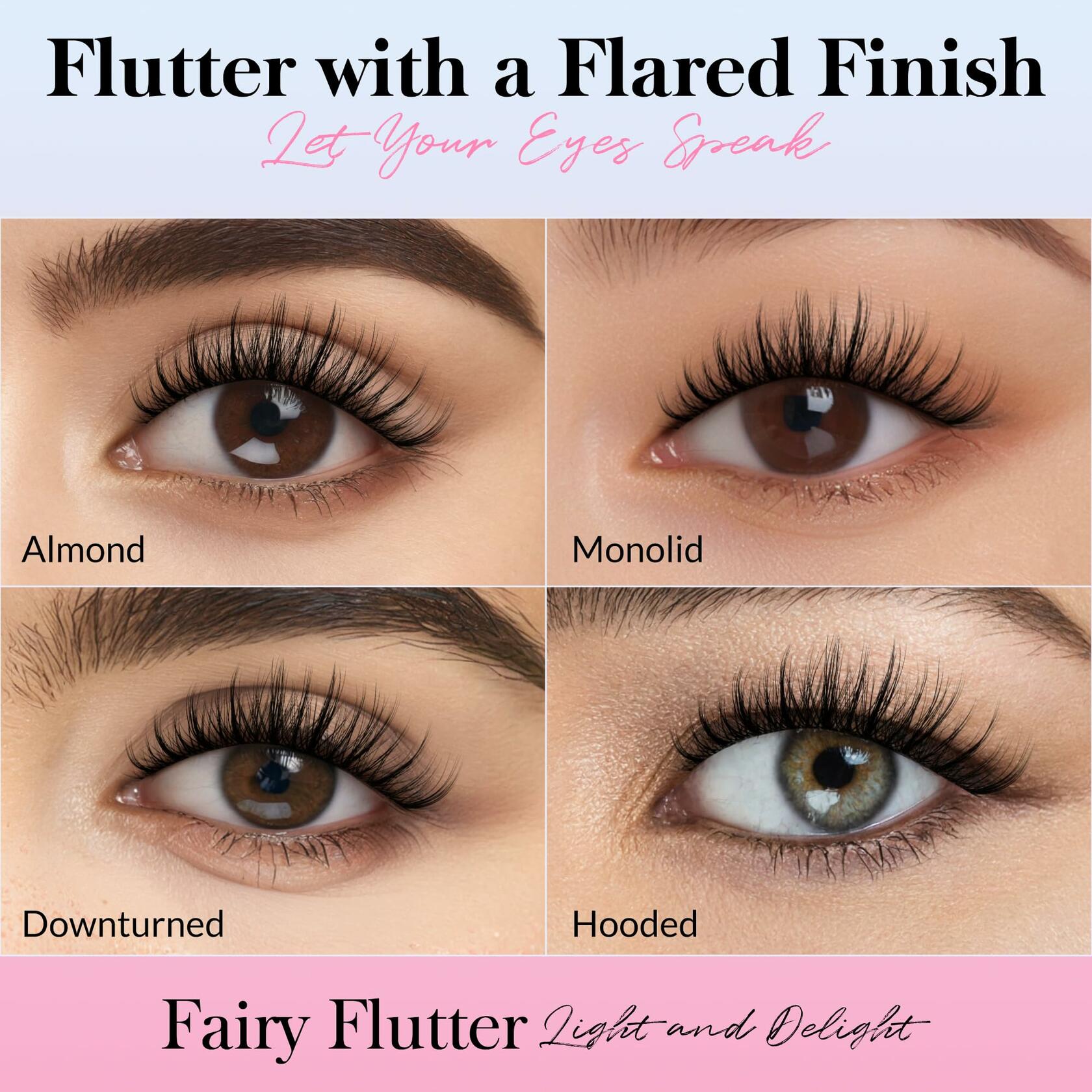 Bepholan False Eyelashes 7 Pairs Natural Wispy Reusable Clear Band W06