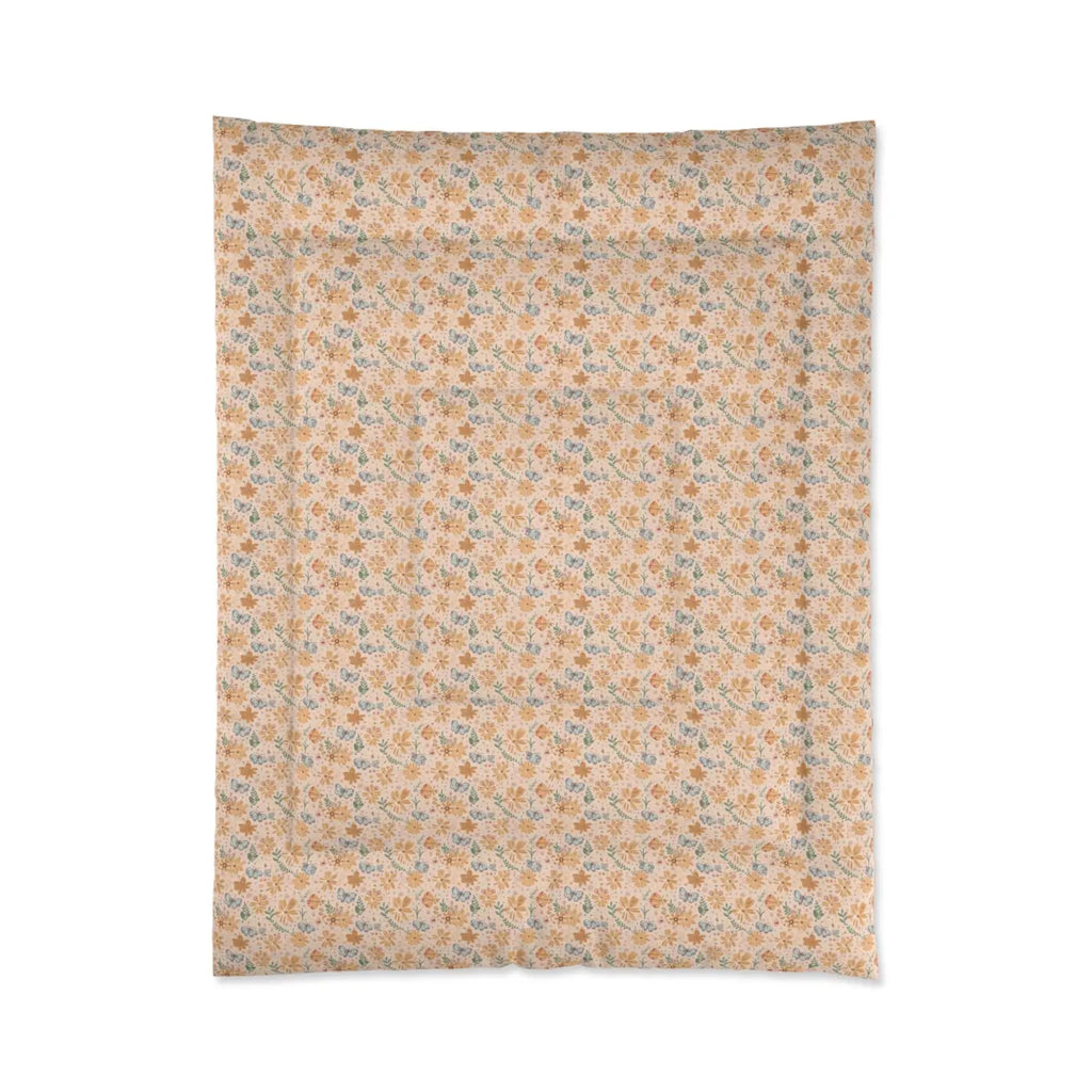 Cozy Orange Butterfly Floral Comforter - DipaliZ