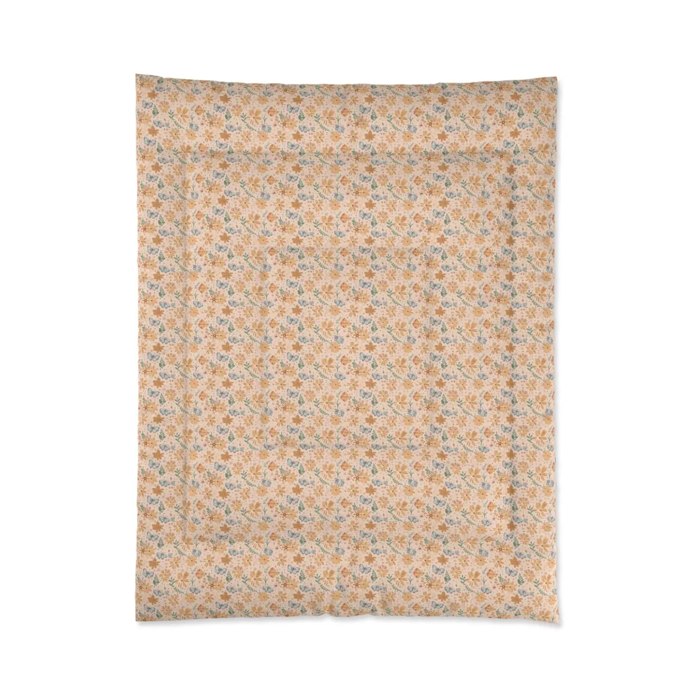Cozy Orange Butterfly Floral Comforter - DipaliZ