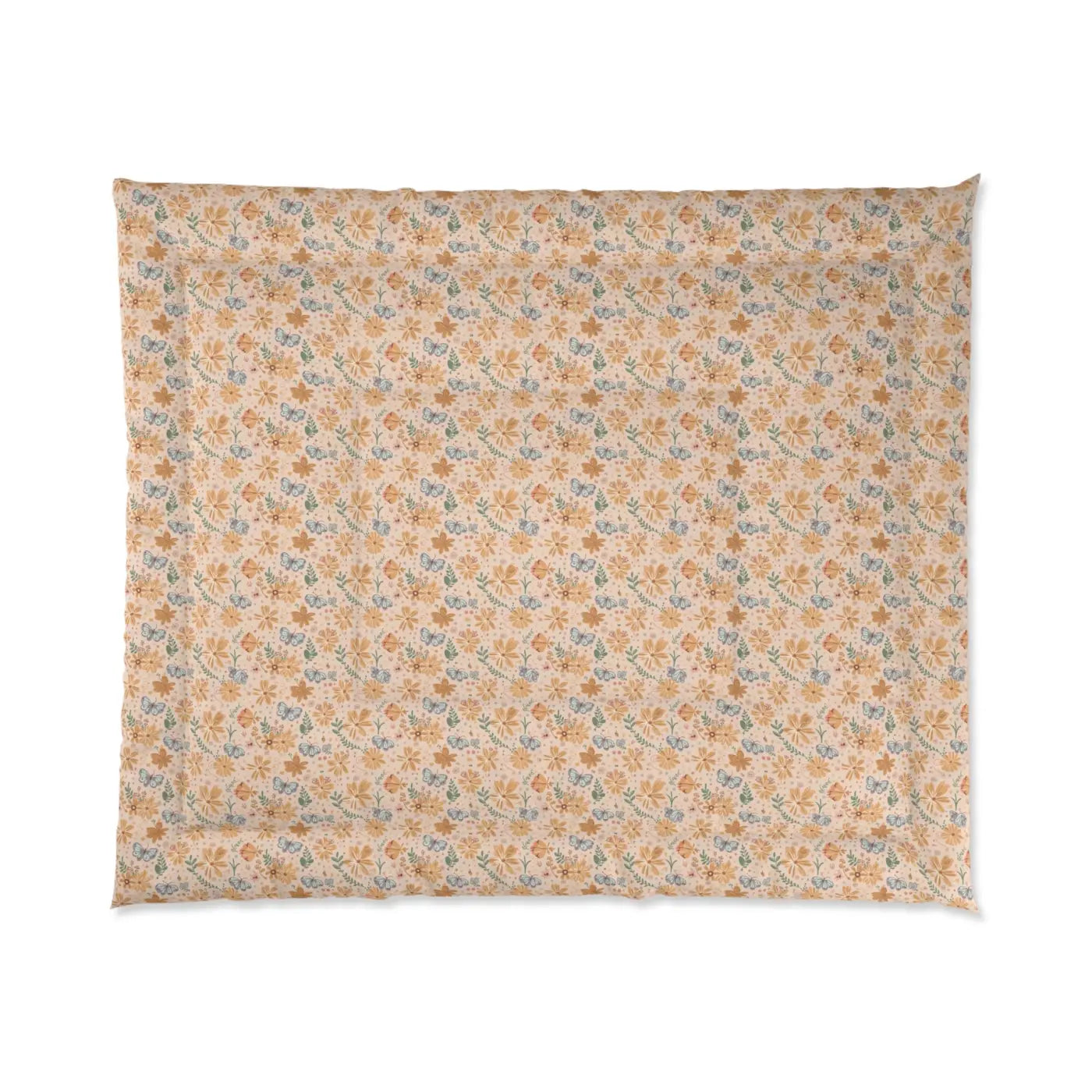 Cozy Orange Butterfly Floral Comforter - DipaliZ