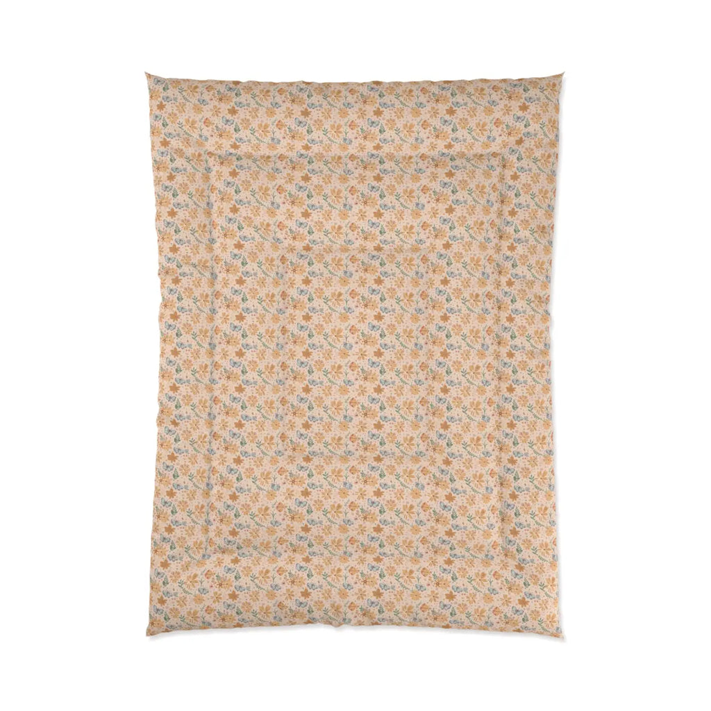 Cozy Orange Butterfly Floral Comforter - DipaliZ