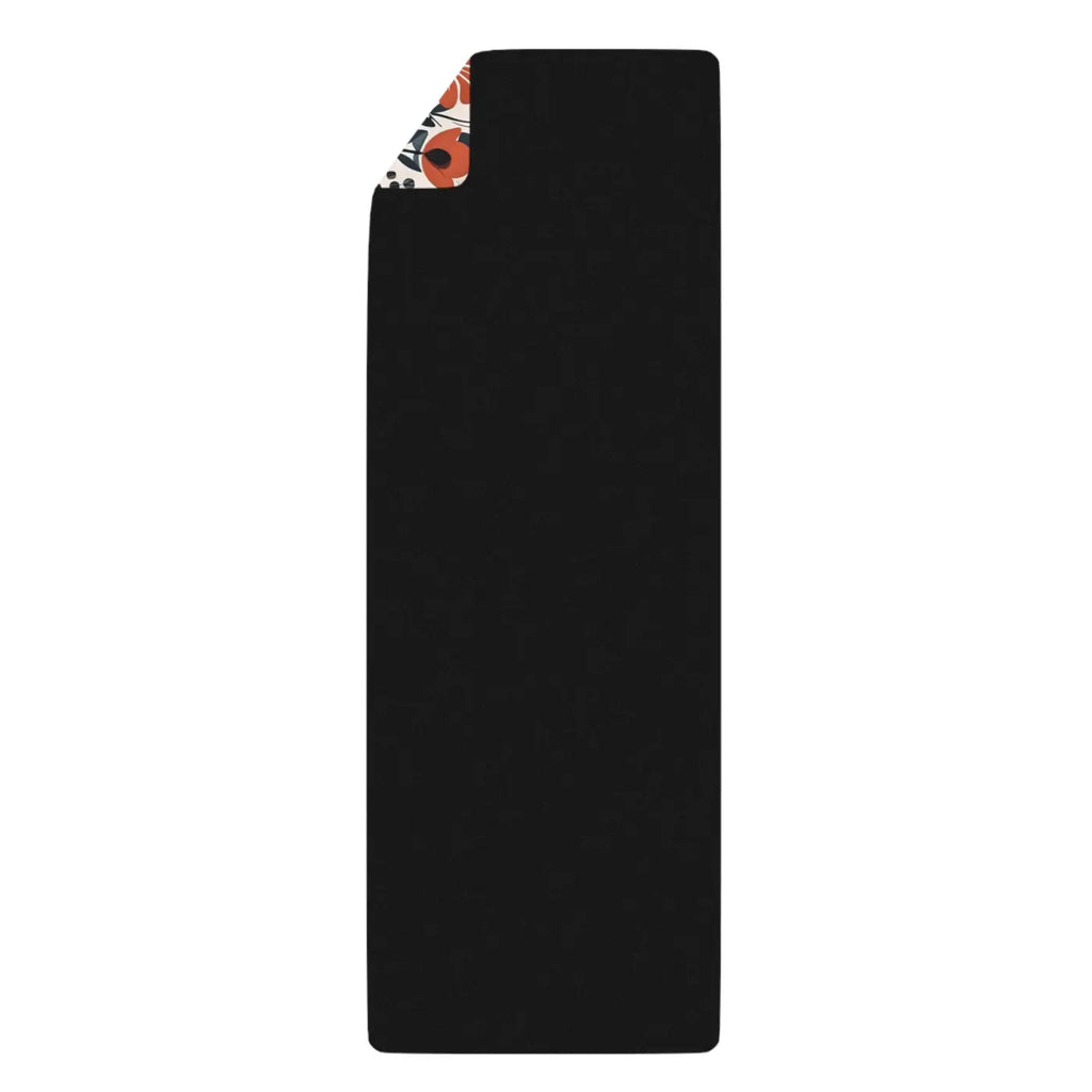 Vibrant Orange Flowers Yoga Mat - Rubber Suede - Dipaliz