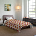 Plush Orange Geometric Pattern Comforter - Polyester - DipaliZ
