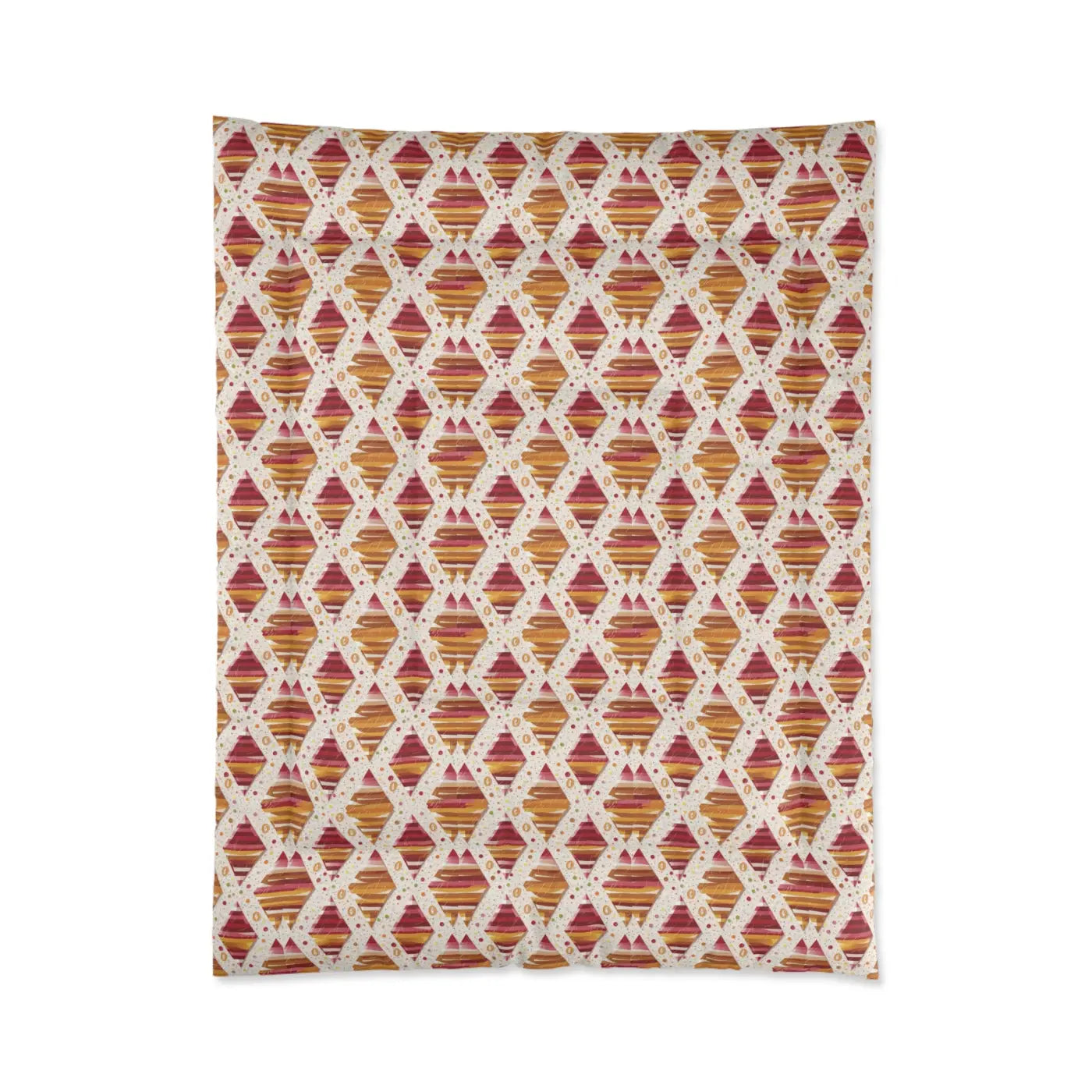 Plush Orange Geometric Pattern Comforter - Polyester - DipaliZ