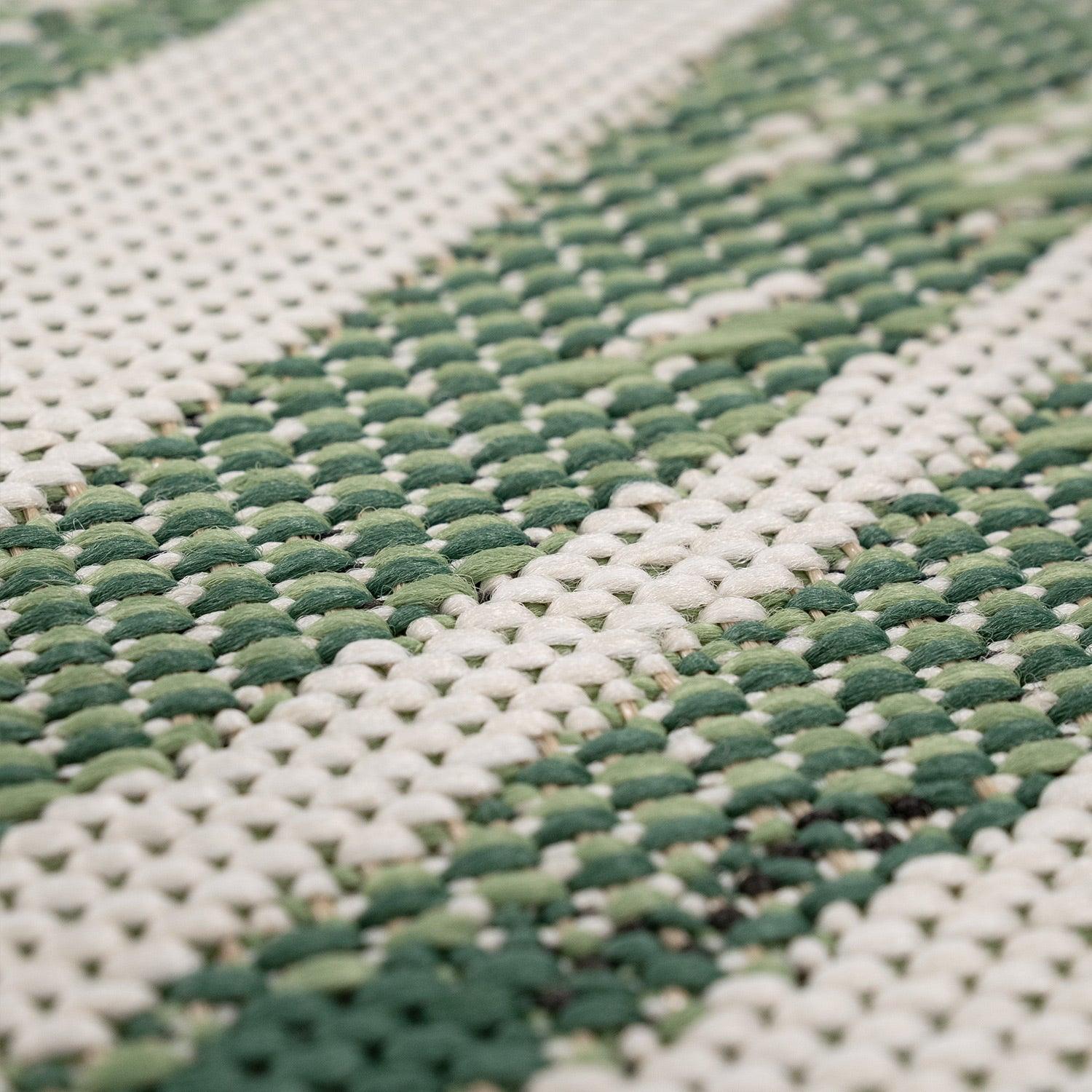 Outdoor Rug Ostende Palm Leaf Design Waterproof - Beige Green