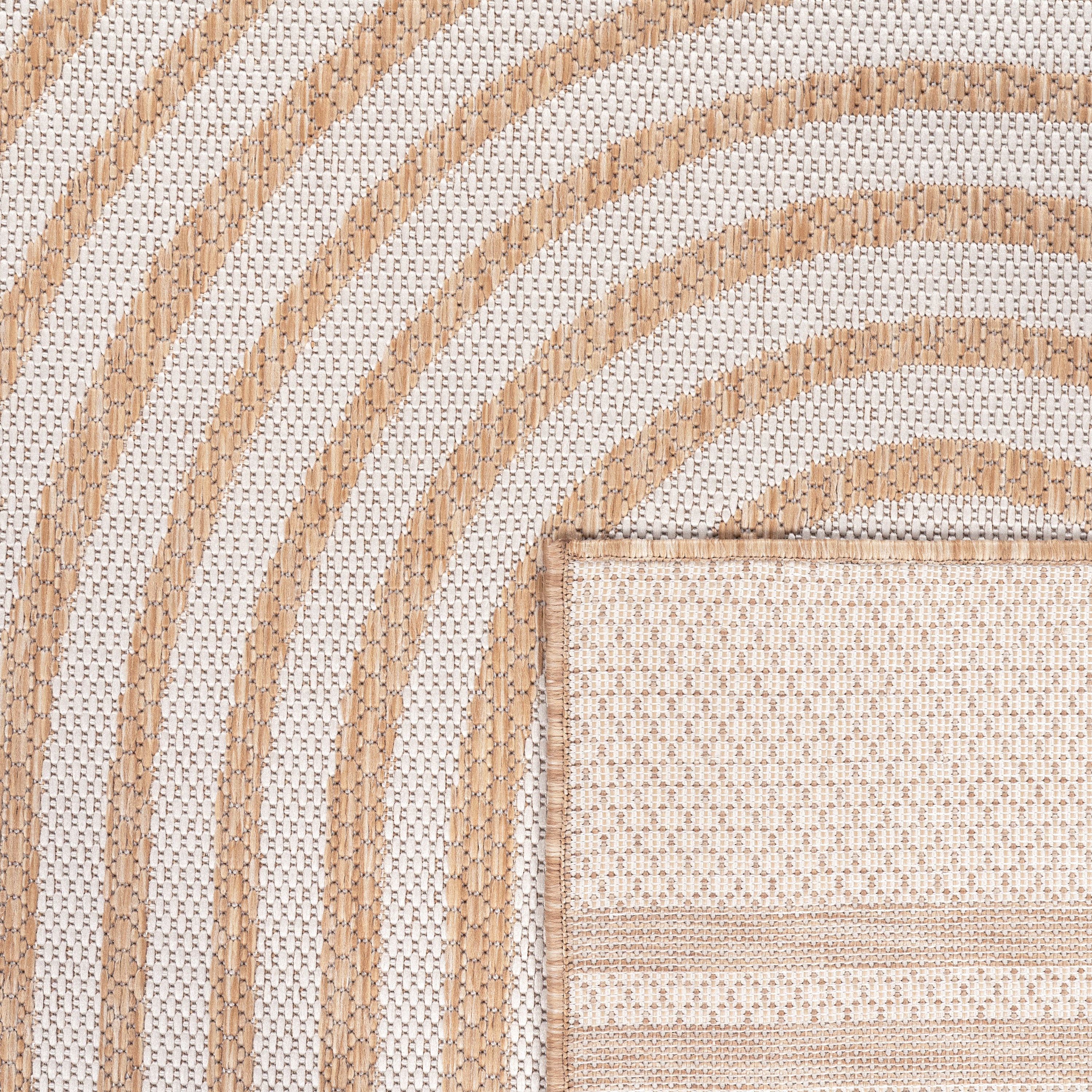 In- & Outdoor Rug Captera with Minimalistic Line Pattern in Nature Beige